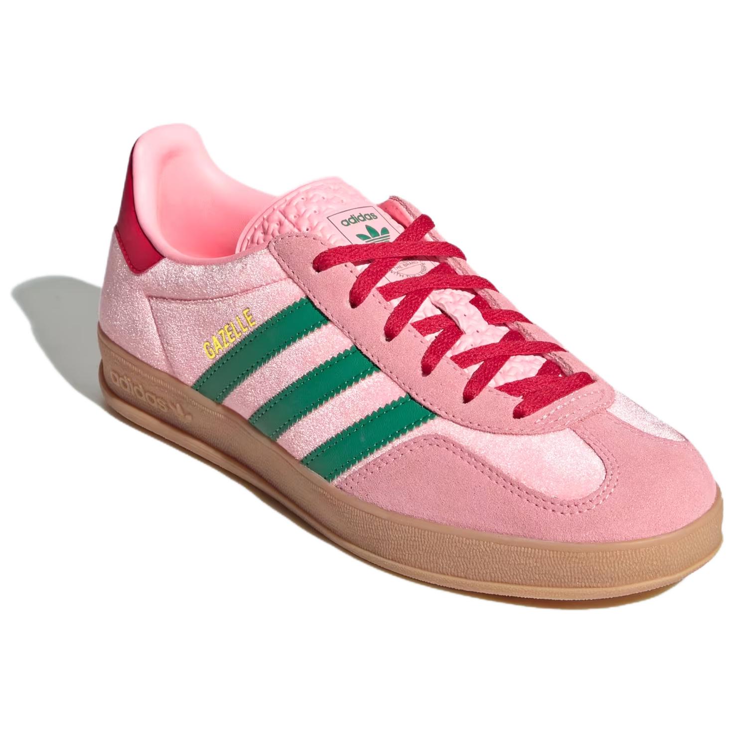 Adidas Originals GAZELLE INDOOR Low Топ Скейтборд Кроссовки Женские Розовый Зеленый — фото 3