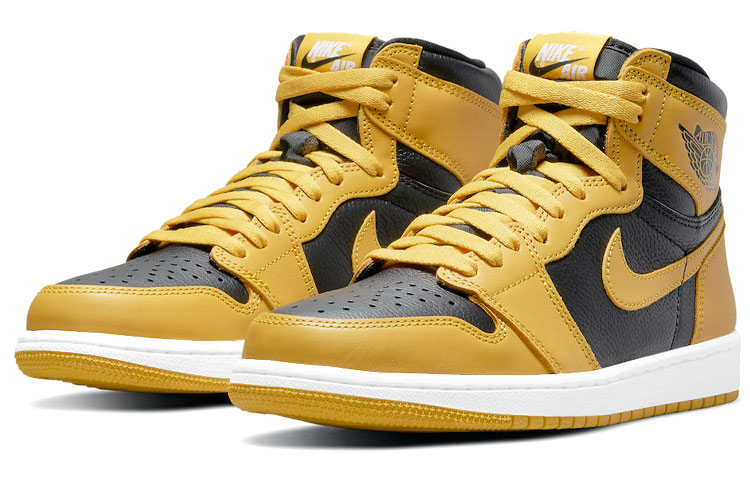 Jordan Air Jordan 1 Retro High OG 'Pollen' High Top Ретро Баскетбольные Кроссовки Унисекс Черный Желтый — фото 3