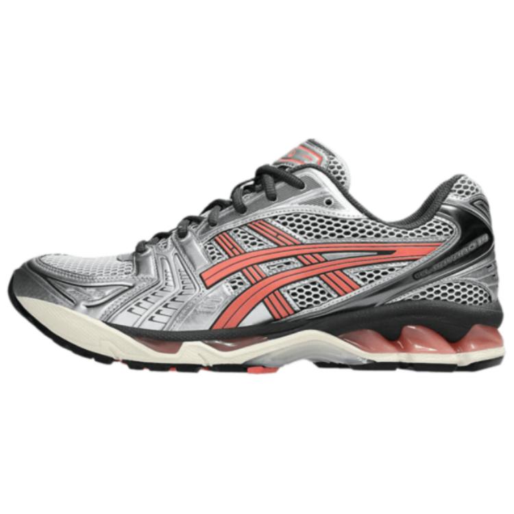 Asics Gel Kayano 14 Трендовые Износостойкие Низкие Кроссовки для Бега Мужские Серебристо-Белые — фото 1