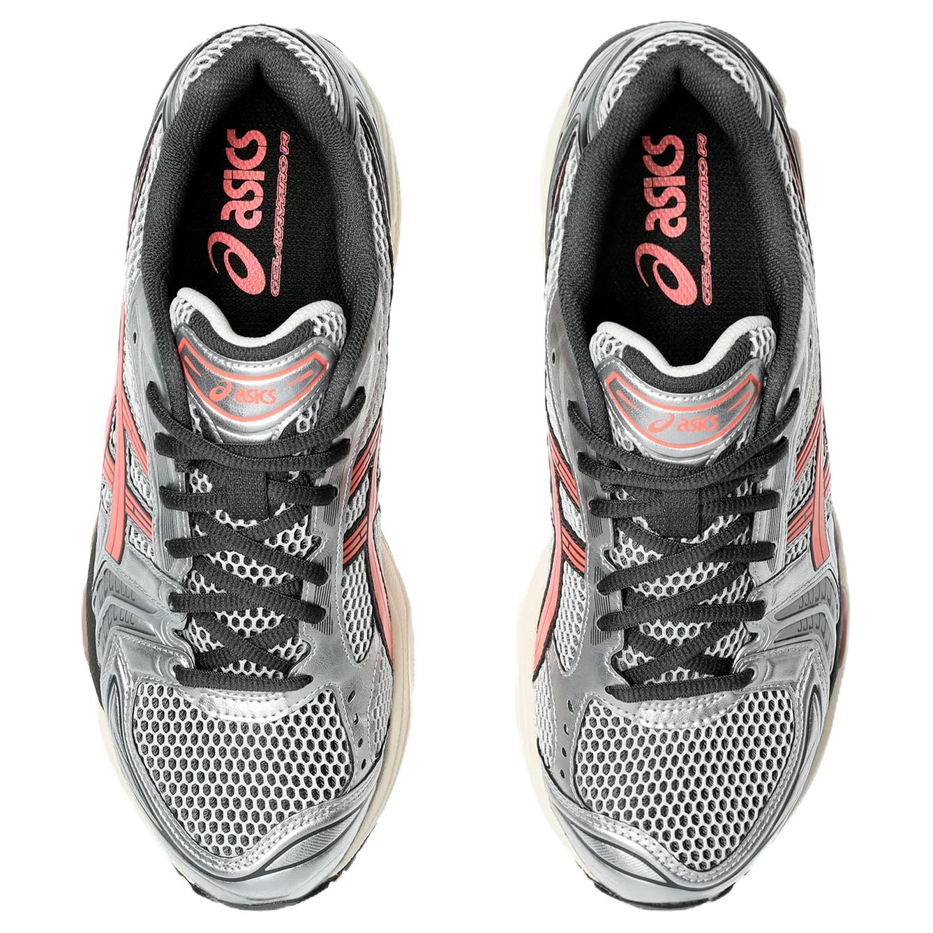 Asics Gel Kayano 14 Трендовые Износостойкие Низкие Кроссовки для Бега Мужские Серебристо-Белые — фото 4