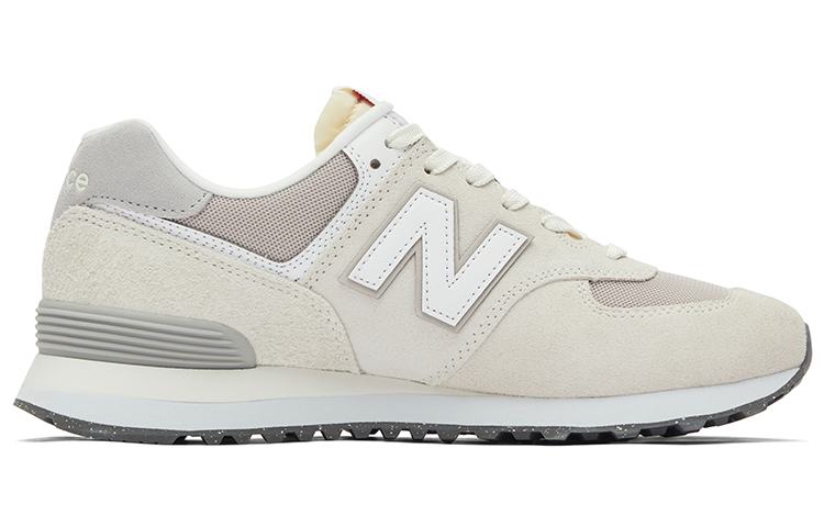 New Balance NB 574 Текстиль Замша Весенний Летний Низкий Верх Повседневная Обувь Унисекс Белый — фото 2