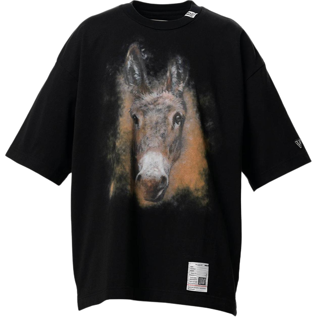 Mihara Yasuhiro SS26 Лошадь ПРИНТОВАННАЯ Рубашка T Рубашка Мужская - J16TS851-BLACK