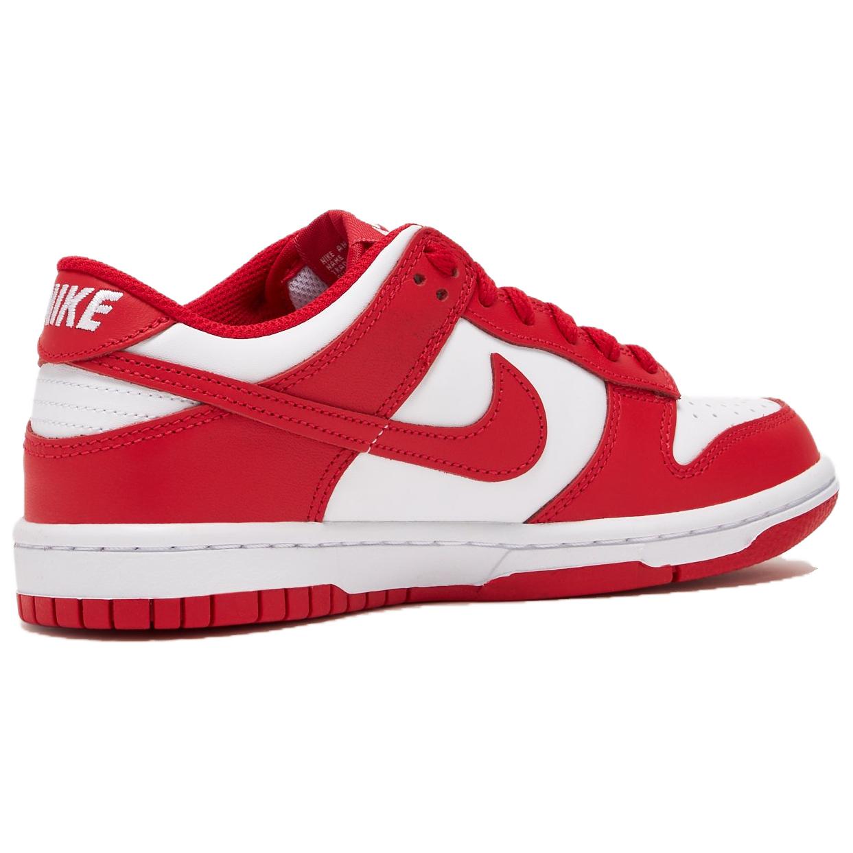 Nike Dunk кожа низкий топ скейтборд обувь красный белый унисекс — фото 3