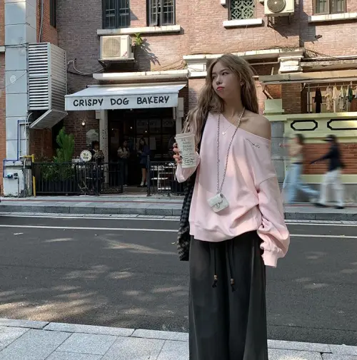 ZVJH Розовый Женский Свитшот