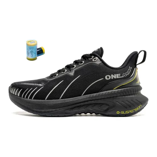ONEMIX Shock Absorber Беговые кроссовки Низкий Топ Roll-Черный Унисекс