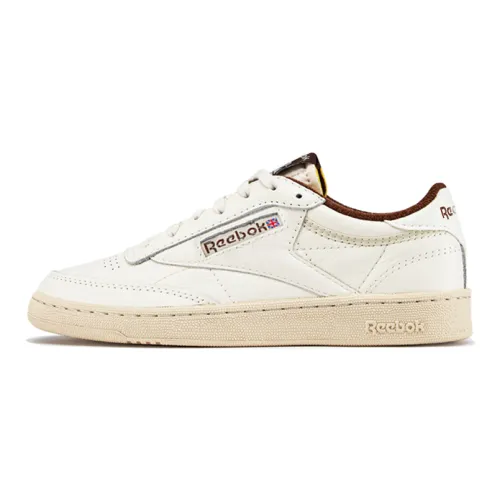 Reebok Club C Series Скейтборд Кроссовки Низкие Топ Бежевый Белый Коричневый Унисекс