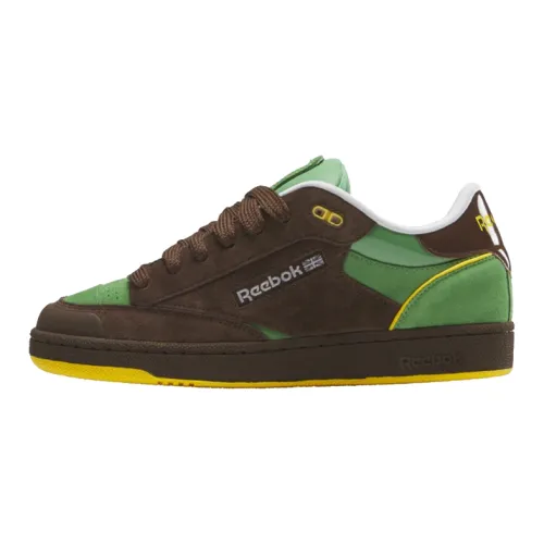 Reebok Club C Series Скейтборд Кроссовки Низкие Топ Коричневый Зеленый Унисекс