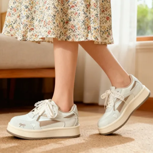 Fawn Miri Амортизация Покрытие Увеличение Высоты Устойчивость к Износу Низкий Топ Скейтборд Кроссовки Женские