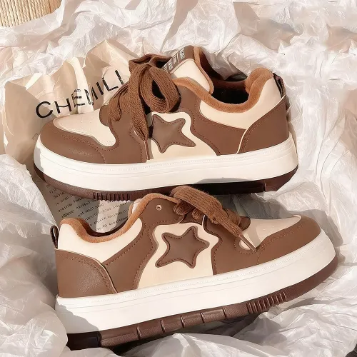 Fawn Miri Покрытие Увеличение Высоты Устойчивость к Износу Легкие Противоскользящие Низкий Топ Скейтборд Кроссовки Женские