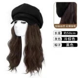 Чёрная восьмиугольная кепка [Холодный коричневый водная рябь]