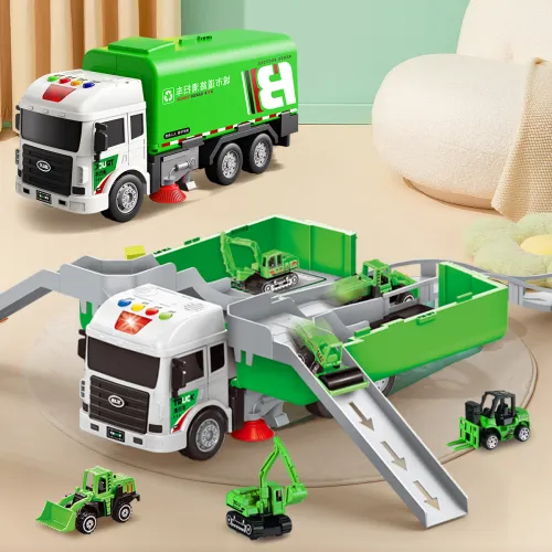 KEBY Sound And Свет Инерциальные Модели Автомобилей Garbage Коллекция Грузовиков Glider Игрушка