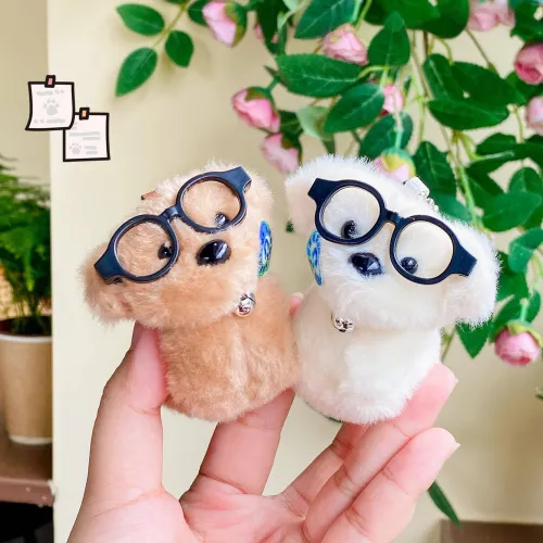 Shit Веселье Магнитный Пара OF Стекло Щенки Плюшевый Брелок 5 см Длина Тела