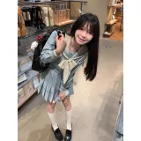 Длинный рукав топ + галстуки-бабочки + юбка 42 см