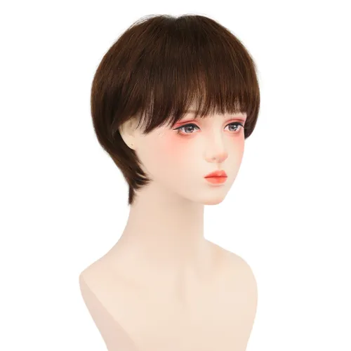 LOUIS FERRE LUIGI Подвесной Ухо Волосы Женская Перука Топ CENTER Разделенный Стич Стиль Короткие Прямые Волосы