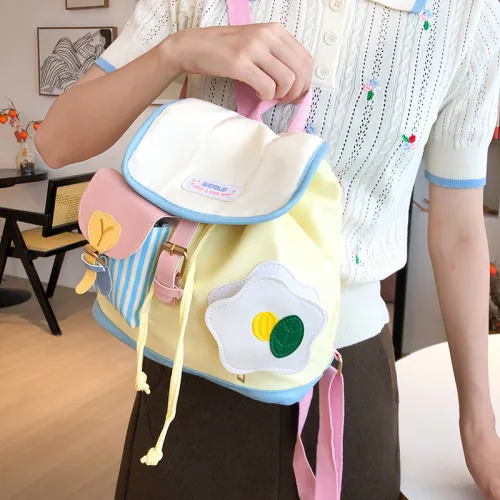 HACIN Холст Рюкзак Стандартный Женский Желтый