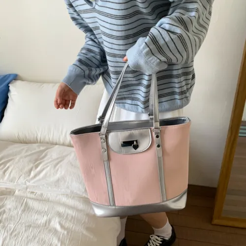 HACIN Composite Leather Shoulder Bag Women's Pink HACIN Композитная кожа сумка через плечо женская розовая