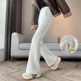 Серый Белый [Увеличенная длина - Утолщенный и с флисовой подкладкой]