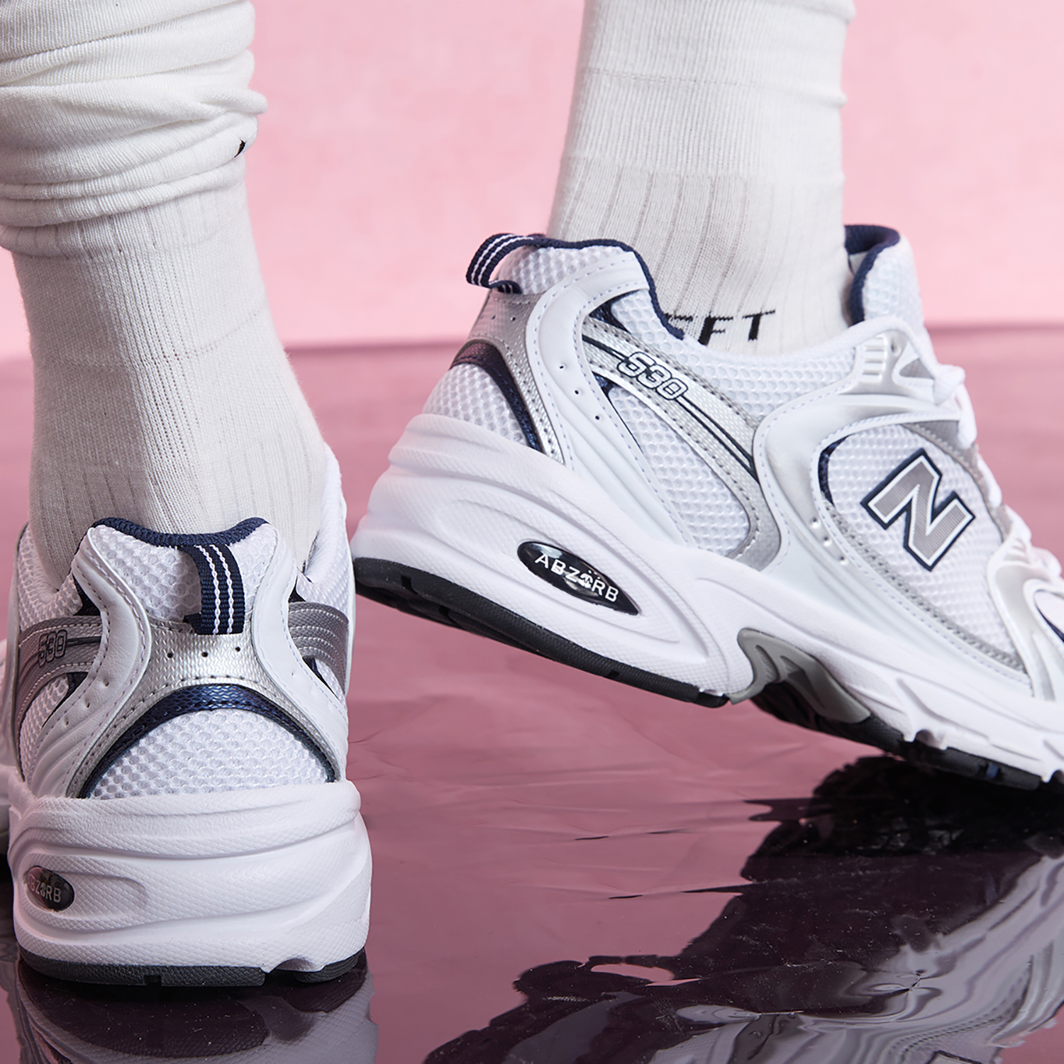 New Balance NB 530 Сетчатая ткань Текстиль Низкий топ Повседневные Городские Коммутатор Беговые кроссовки Унисекс — фото 12
