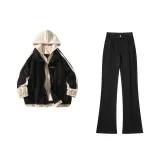 Чёрная куртка + чёрные джинсы