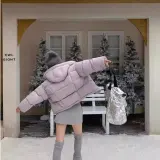 Темно-фиолетовый хлопковый пуховик