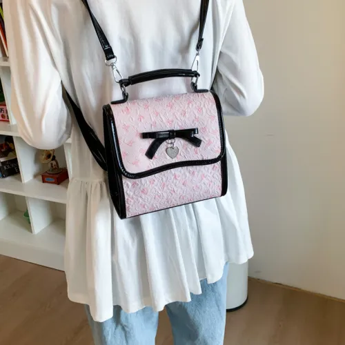 Xuan Xi Композитная ткань Рюкзак Женская Белый Розовый Черный