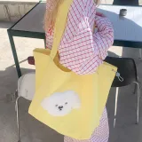 Желтая вышивка Щенок - Сумка для покупок