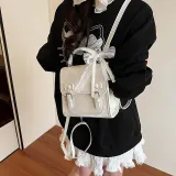 Белый шелковый шарф-сумка для покупок