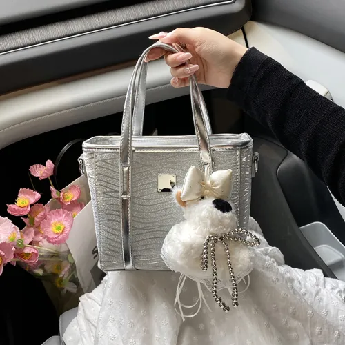 Xuan Xi ПУ (полиуретан) Сумка-тоут Через плечо Одно плечо Сумка Обычный Women's Silver