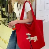 Красный пятно, щенок, сумка для покупок