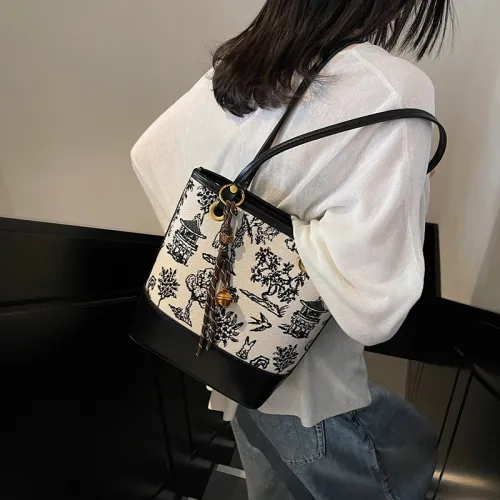 LETOO Ткань Сумка через плечо Маленькая Женская Черная Коричневая