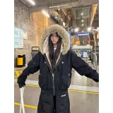 Черный хлопковый пуховик