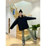 Черный хлопковый пуховик