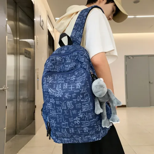 Single Warehouse Нейлон Рюкзак Ноутбук Рюкзак Обычный Unisex Light Синий Темно-синий Черный