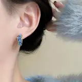 Серьги-кольца "Лазурный ледник" с подаркой, 1 упаковка, случайный товар