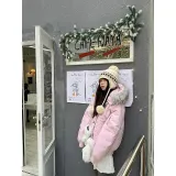 Розовый хлопковый пуховик