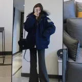 Темно-синий пуховый пиджак