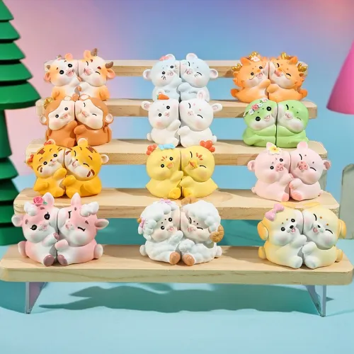 Little Bully Китайский Зодиак Наклейки Веселье Слепые Коробки Один Mystery Коробка Полная Коробка 12 Упаковок