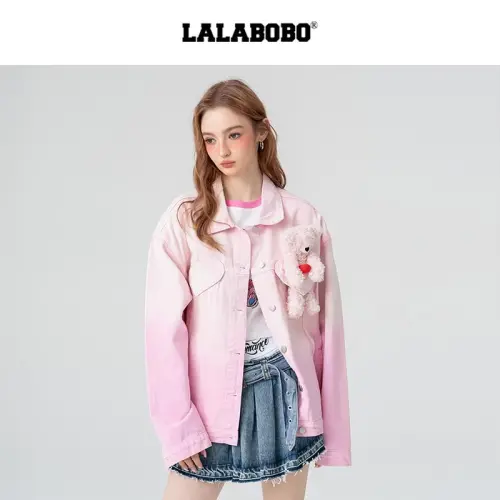 LALABOBO Розовые Женские Джинсовые Куртки