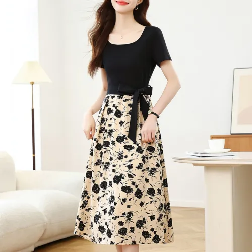 XIANSINIAO Black Женские Короткие Платья с Рукавами