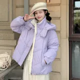 Фиолетовый хлопковый пуховик