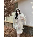 Абрикосовое пальто + юбка