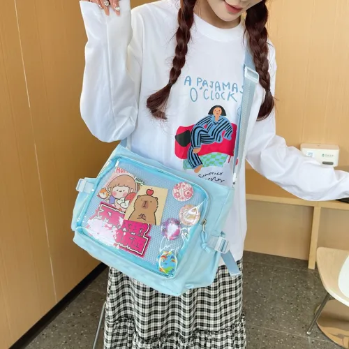 CREAM BEAR Нейлон Ит-Сумка Стандартная Женская Небесно-Синий Белый Желтый Черный