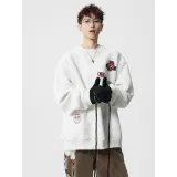 Флисовая подкладка, белый, серый, вереск