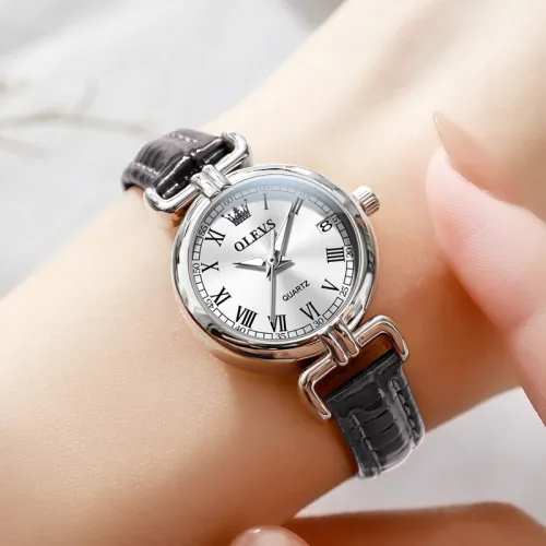 OLEVS Кварцевый механизм Часы Женские Белый циферблат