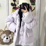 Фиолетовый хлопковый пуховик