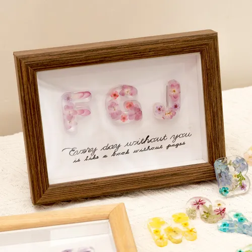 Princess Lovers Эксклюзивный Креативный Модный Дизайн Исцеление DIY Эпоксидная заливка Сохшийся Цветок Буква Фоторамка DIY Игрушки