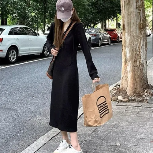 LADYXIEXIE Длинное платье с длинными рукавами женское