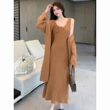 Желтый и кофейный комплект одежды