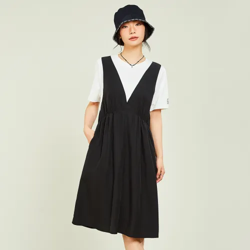MUGUOGUOMU Black Женские Короткие Платья с Рукавами