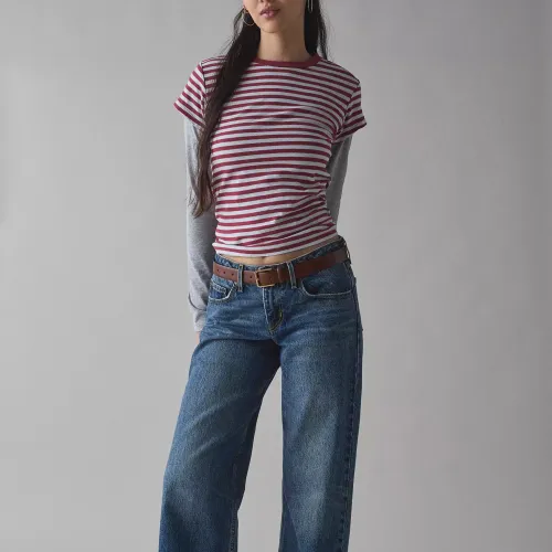 Urban Outfitter Женские рубашки с каштановыми полосами